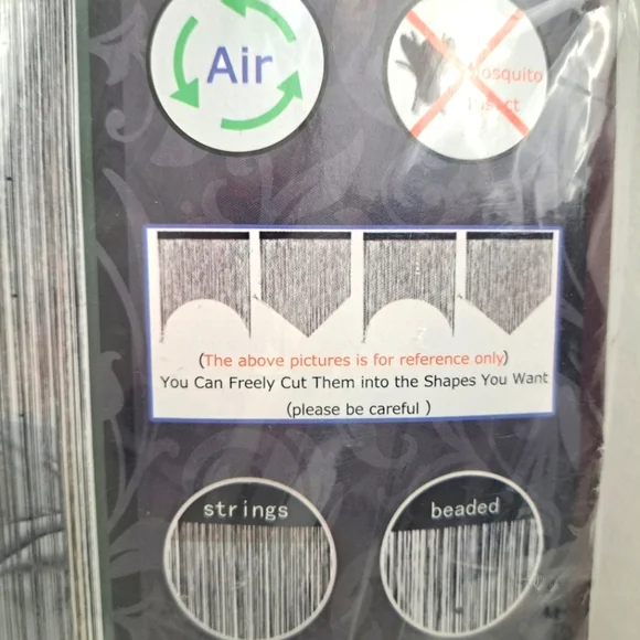 YaoYue Beaded String Curtain Black - Picture 7 of 8